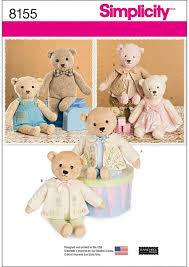 Number one template for sewing | hawaiian & tropical. Amazon Com Simplicity 8155 Make Your Own Teddy Bear With Accessories And Clothes Sewing Pattern 6 Pieces Arts Crafts Sewing