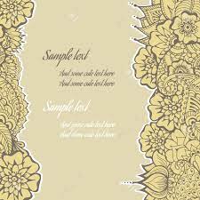Mehendi hema, meenu, sujata, gayatri, mallika, aarti, indu, hema, pooja, bhavini & pranjal will be delighted to have you join the family for a colourful and fun. Ornate Vector Card Template In Indian Mehndi Style Hand Drawn Royalty Free Cliparts Vectors And Stock Illustration Image 36268009