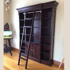 Mahogany leaded glass 6 door bookcase, c1910/ orig. Solid Mahogany Wood Large Bookshelf With Ladder Turendav Australia Antique Reproduction Furniture