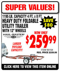 Haul master folding trailer pics : Harbor Freight Foldable Ulitity Trailer 208 Retail For 339 12th 14th Only Ymmv