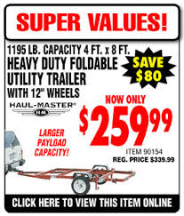 Hi, considering a folding trailer to add a slot for another bike and possibly some safety factor over a hitch carrier. Harbor Freight Foldable Ulitity Trailer 208 Retail For 339 12th 14th Only Ymmv