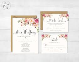 Greenery Wedding Invitation Wedding Invitation Greenery Wedding Template Download Rsvp Details Thank You Card Monogram Editable Wedding Invitations Boho Floral Wedding Invitations Floral Wedding Invitations Printable