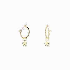 Star Hoop Earrings Diamond Shape Earrings Small Gold Hoop Earrings Open Hoop Earrings