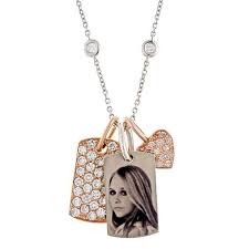 All of our diamond and gold dog tags are made from solid 18k gold and with real natural diamonds. Personalized Diamond Gold Silver Dog Tags With Heart Charm Necklace Linea Luxe