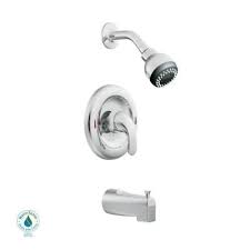 Moen Adler Single Handle 1 Spray Tub And Shower Faucet With Valve In Chrome Valve Included L82694 The Home Depot Shower Faucet Shower Tub Tub And Shower Faucets