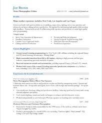 tv news photographer free resume