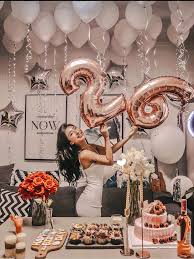 Rose Gold Birthday Number Balloon With White Balloons Etsy 21st Birthday Decorations Birthday Balloons Birthday Decorations