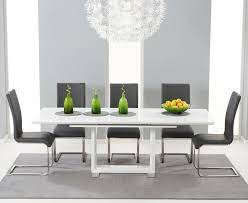 Bring fresh style into your home with our dining room table and chairs. Bianco 160cm White High Gloss Extending Dining Table With Malaga Chairs