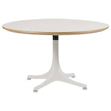 The nelson coffee table or living room ottoman bench features two neutral colors of comfortable plush faux leather seat cushions with quality stitching that is sturdy and adaptable. Pedestal Coffee Table By George Nelson For Vitra Doctor Decorum