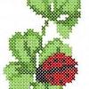 Ladybug and flower cross stitch pattern. 1