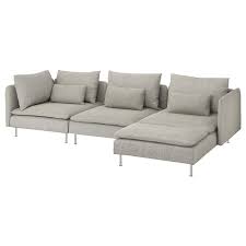 This sleeper sofa has soft back cushions and a resilient seat with elastic foam that allows you to both sit and sleep comfortably. Soderhamn 4er Sofa Mit Recamiere Viarp Beige Braun Ikea Deutschland