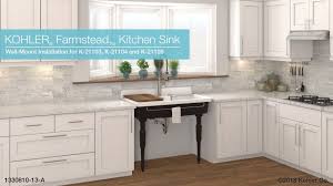 Vintage white enamel farm house double basin sink. Wall Mount Installation Farmstead Kitchen Sink Youtube