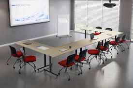 Let us design a modular training room with tables and seating for your satellite or corporate office. Ez Linx Collection Performance Conference Tables