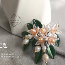 2019年4月作品 橙花 传统手工艺 缠花 汉服配饰 汉服 缠花 chinesetradition 手工 手工艺 手作 传统手工艺 非物质文化遗产 hoa thủ cong tiếng trung quốc