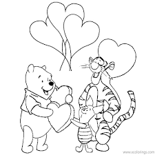 Free printable valentine's day coloring pages. Disney Winnie The Pooh Valentines Day Coloring Pages Xcolorings Com