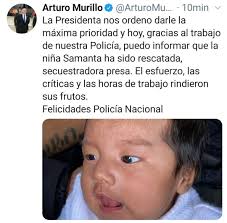 NACIONAL La niña Samantha fue rescatada! Informa ministro de gobierno.