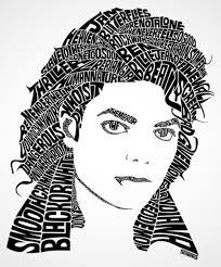 Typographic Portraits Of Celebrities Made Using Their Movie Titles And Lyrics Michael Jackson Art Michael Jackson Drawings Michael Jackson Silhouette