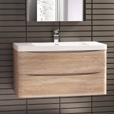 900 X 500mm Modern Oak Bathroom Vanity Unit Stone Counter Top Basin Mv618 Nlt Bathroom Vanity Units Oak Bathroom Vanity Bathroom Cabinets Designs