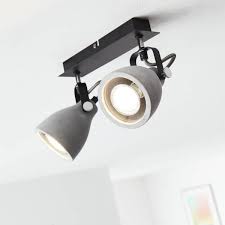 So muss man bei einem defekten leuchtmittel nicht die ganze lampe wegschmeißen. Lightbox Deckenstrahler 2 Flammig Metall Zement Schwarz Matt Zement Grau Ebay