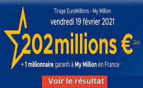 La loterie euromillions proposera une cagnotte de 88 millions d'euros pour son prochain tirage ce mardi 1er juin 2021. Resultat Euromillions Et My Million Tirage Fdj 19 Fevrier 2021 Et Gains