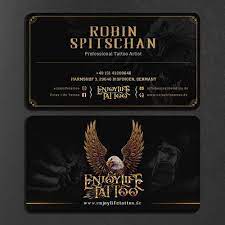 A business card not only allows you to make a personal connection when you meet someone for so in this post i have collected 18 creative, inspiring and truly unique tattoo business cards that stretch. Tattoo Studio Business Card Business Card Contest 99designs