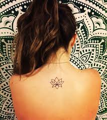 Simplistic Lotus Tattoo On Upper Back Tattoosonbackshoulder Small Lotus Flower Tattoo Neck Tattoo Tattoos