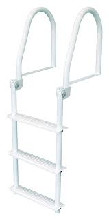 Jif Marine 3 Step Flip Up Ladder White Fbm3 Dock Ladder Ladder Diy Ladder