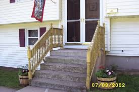 This procedure will be for steps coming off a wooden deck between posts. Photos Of Railing For Outside Steps Covering Concrete Stairs With Wood General Discussion D Outdoor Handrail Handrails For Concrete Steps Concrete Stairs