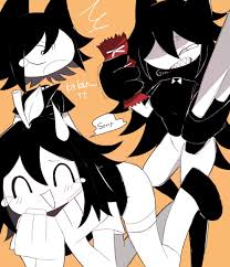 abbie (fundamental paper education), miss circle (fundamental paper  education), fundamental paper education, kawaii, angry, ass, black hair,  chocolate, closed eyes, kikkat, mister circle (fundamental paper education),  shorts - Image View - |