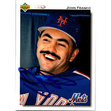 John Franco autographed baseball card (New York Mets) 1991 Upper Deck #514