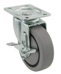 Caster W Brake 4 Gry Caster Swivel Casters Rubber Casters