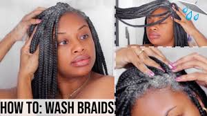 Even the braids that are supposed to be easy (whether spotted on celebrities or social media potempa recommends keeping your hands right above where you're braiding to keep it clean, and to not let go of your hair, using only your pointer. How To Wash Box Braids And Twists No Frizz Youtube