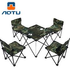 Camping Dinner 4 Chairs 1 Table Camouflage Outdoor Ultralight Portable Folding Tables And Chairs Fishi Fishing Chair Folding Table Desk Outdoor Folding Table