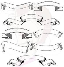 Black And White Ribbon Banner Clip Art Vintage Banner Filigree Black Digital Scroll Ribbon Stamp Clip Art Personal And Small Commercial Use Digital Elements Vintage Banner Clip Art Digital Elements