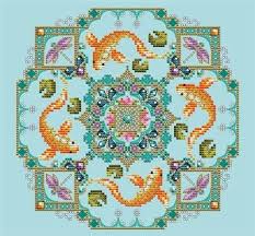 Unique cross stitch patterns for modern cross stitchers. Koi Pond Cross Stitch Pattern