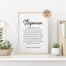Custom Stepmom Definition Print Stepmom Gifts Bonus Mom - Etsy