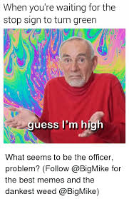 When You Re Waiting For The Stop Sign To Turn Green Osean Speezy Guess I M High What Seems To Be The Officer Problem Follow For The Best Memes And The Dankest Weed Meme