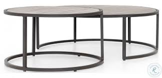 Modern white nesting coffee tables: Solano Alda Weathered Gray Outdoor Nesting Table From Fourhands Coleman Furniture