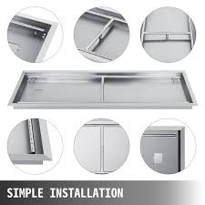 Rectangle fire pit insert uk. Natural Gas Fire Pit Pan Drop In 49x16 Inch Burner Metal Square Burner Heater Ebay