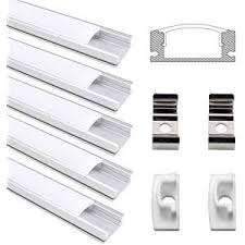 Profile Aluminium Led Jirvyuk De 5 X 1 Metre V Shape Profiles En Aluminium Pour Led Bande Lumieres Avec Blanc Laiteux Couvercle Embouts Et Clip Led Bande Led