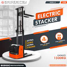 Shigemitsu Electric Stacker Kapasitas 1500 Kg In 2021 Car Advertising Design Graphic Design Ads Logo Design Creative