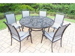 Oakland Living Cascade 7piece Black Set With 60inch Round Table And 6 Stackable Chairs Check Out The Image By Vi Patio Dining Furniture Patio Oakland Living