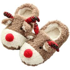 Women S Reindeer Bedroom Slippers Khaki C7187q7re4s Christmas Slippers Slippers Christmas Gifts For Women