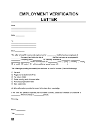 I am having some health issues and will have to undergo a major medical. Employment Verification Letter Letter Of Employment Samples Template