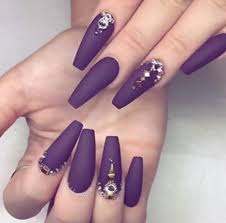 Nail polish for dark skin tones. Dark Purple And Gold Acrylic Nails Nail And Manicure Trends
