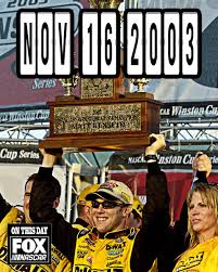 The xfinity races are frequently held as support races on the day prior to a cup series event scheduled for that weekend. Fox Nascar On Twitter Matt Kenseth Celebrates His 2003 Nascar Winston Cup Championship Onthisday