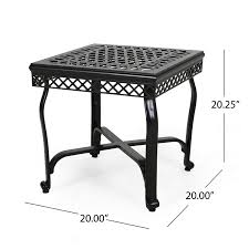A good little tablelaurai bought several lack side tables to create a raised platform in my garage. Patio Furniture Accessories Christopher Knight Home 308263 Xanthe Outdoor Aluminum Side Table Matte Black Tables