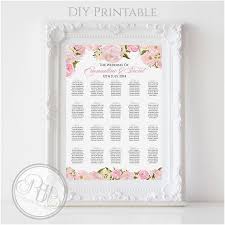 Pink Peonies Roses Wedding Seating Chart Rustic Pink