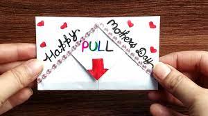 Press down hard enough that the paint comes off onto the paper. Diy Surprise Message Card For Mother S Day Pull Tab Origami Envelope Card Mother S Day Special Youtube