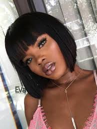 ··· synthetic hair wigs short wigs for black women wavy with bangs hairstyle heat resistant wire toupee wholesale price factory. 25 Stunning Bob Hairstyles For Black Women